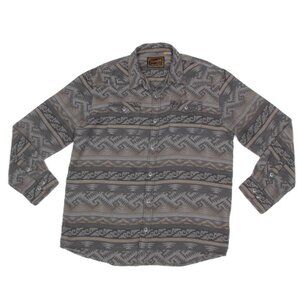 HOWLER BROS Gray Brown Aztec Button Down Long Sleeve Mens Shirt size XL /141